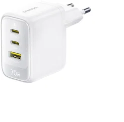 Baseus EnerFill FE22 GaN Snellader 70W 2x USB-C + USB-A  USB Oplader wit afbeelding