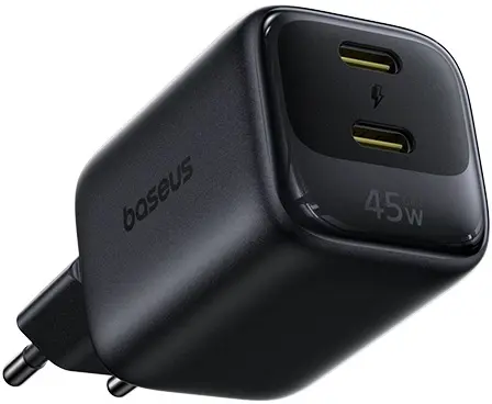Baseus EnerFill FE22 45W GaN Dual USB-C Fast Charge Adapter Zwart afbeelding 2