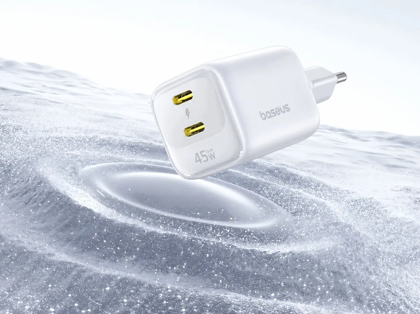 Baseus EnerFill FE22 45W GaN Dual USB-C Fast Charge Adapter Wit afbeelding 6
