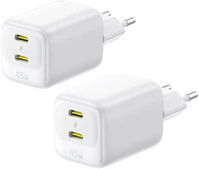 Baseus EnerFill FE22 45W GaN Dual USB-C Fast Charge Adapter Wit afbeelding 7