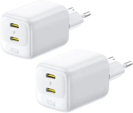 Baseus EnerFill FE22 45W GaN Dual USB-C Fast Charge Adapter Wit afbeelding 7