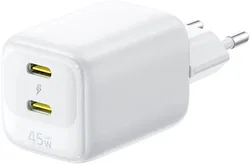 Baseus EnerFill FE22 45W GaN Dual USB-C Fast Charge Adapter Wit afbeelding