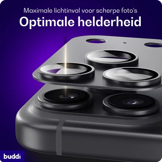 Buddi Focus Apple iPhone 18 Pro Full Camera Protector Matched Zwart afbeelding 5