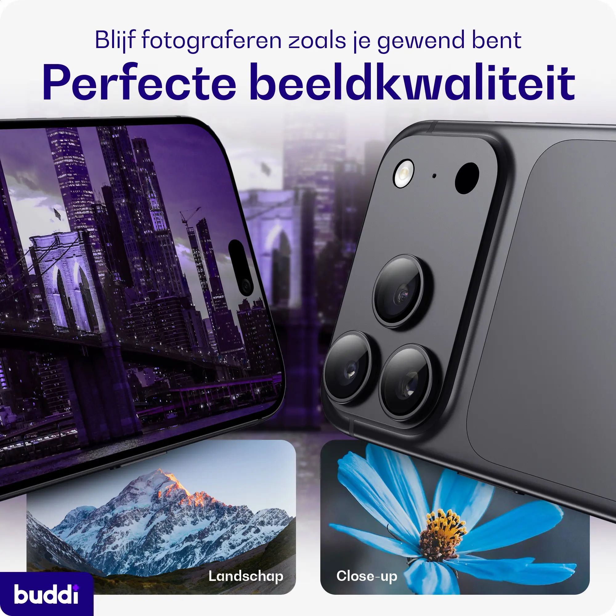 Buddi Focus Apple iPhone 18 Pro Full Camera Protector Matched Zwart afbeelding 3