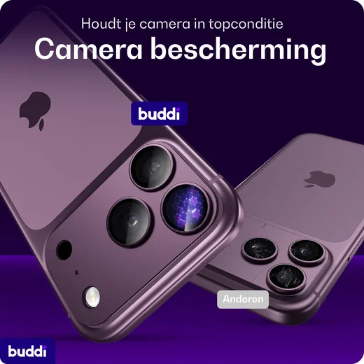 Buddi Focus Apple iPhone 18 Pro Full Camera Protector Matched Burgundy afbeelding 2