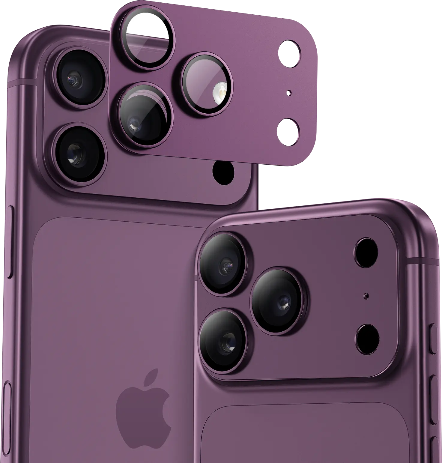 Buddi Focus Apple iPhone 18 Pro Max Full Camera Protector Matched Burgundy afbeelding 1