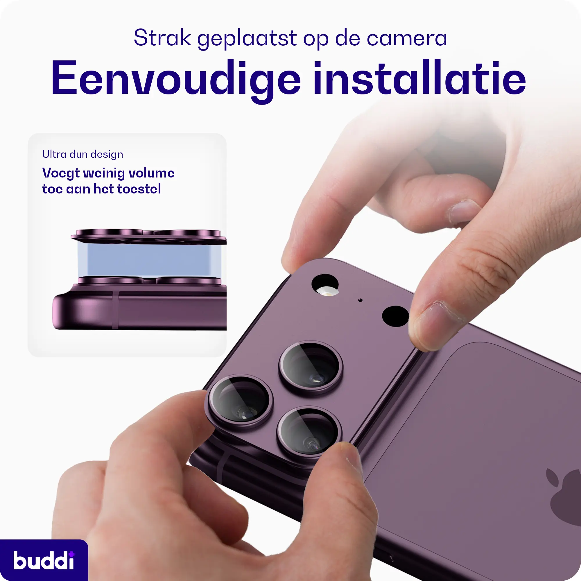 Buddi Focus Apple iPhone 18 Pro Max Full Camera Protector Matched Burgundy afbeelding 4