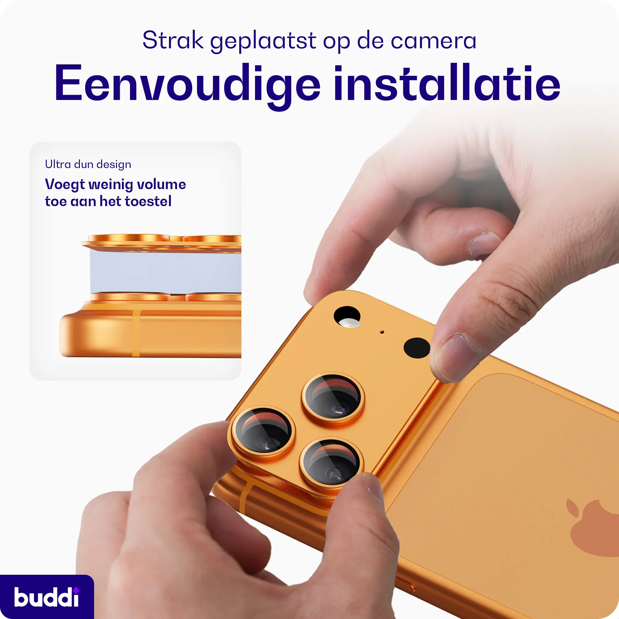 Buddi Focus Apple iPhone 17 Pro Full Camera Protector Matched Oranje afbeelding 4