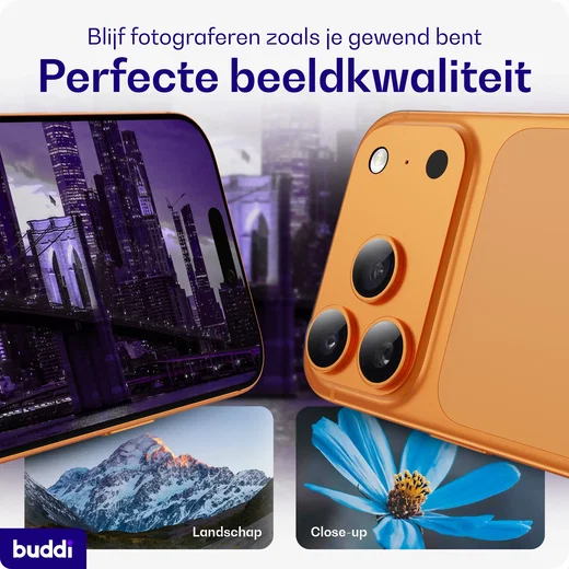 Buddi Focus Apple iPhone 17 Pro Max Full Camera Protector Matched Oranje afbeelding 3