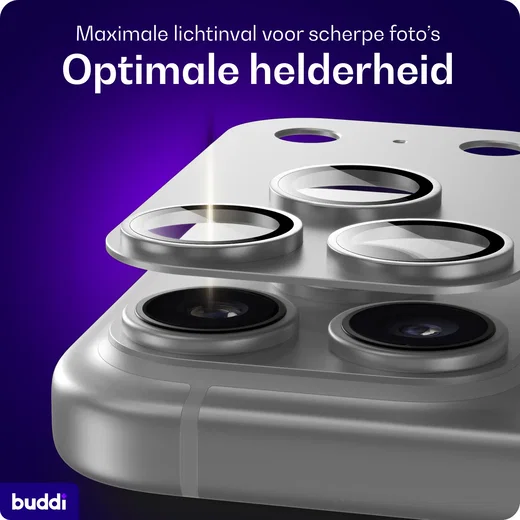 Buddi Focus Apple iPhone 17 Pro Max Full Camera Protector Matched Zilver afbeelding 5