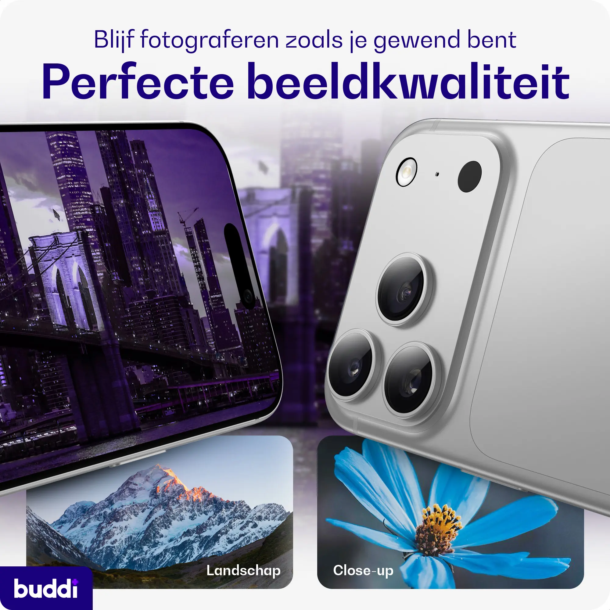Buddi Focus Apple iPhone 17 Pro Max Full Camera Protector Matched Zilver afbeelding 3