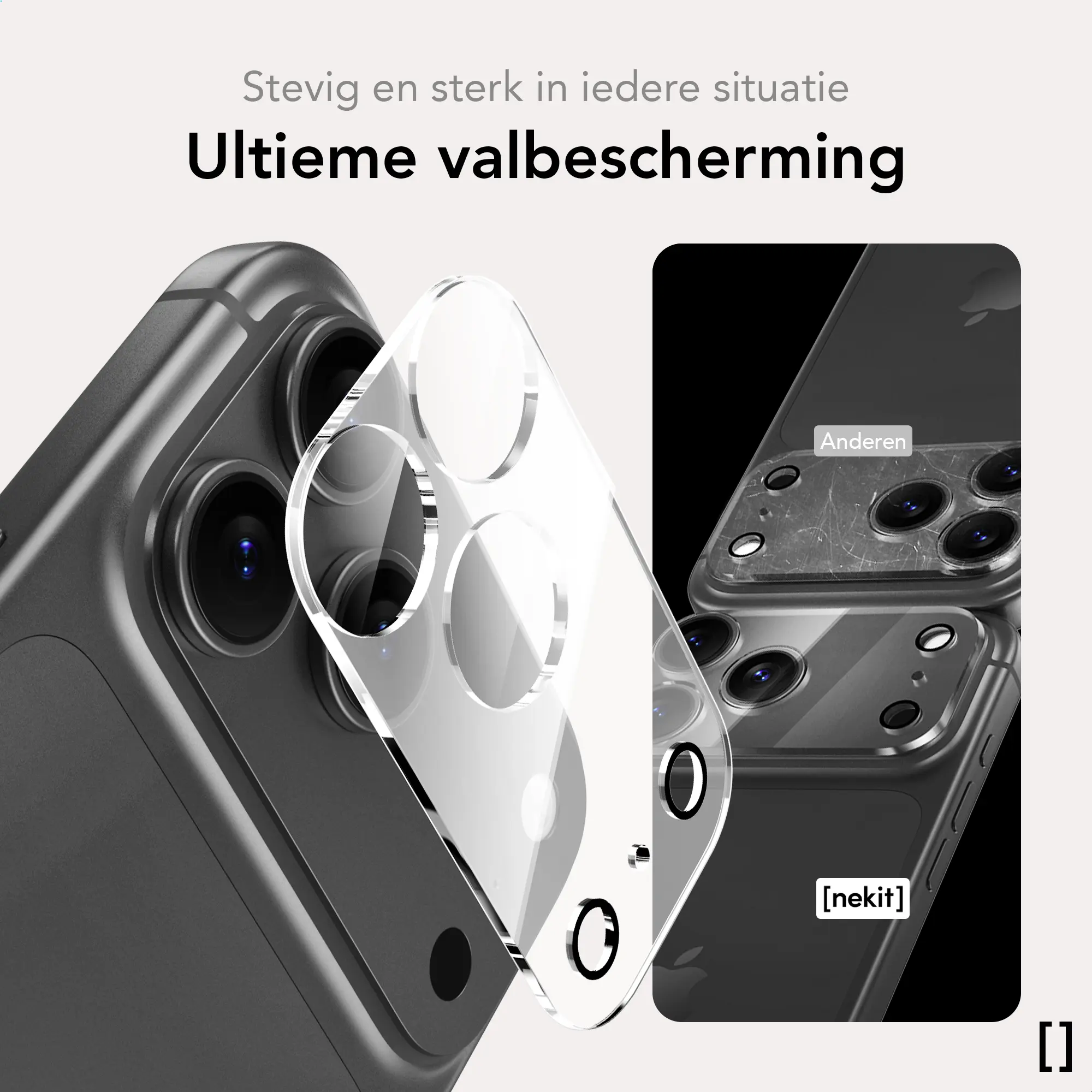 NEKIT Prism Apple iPhone 18 Pro Camera Lens Protector Transparant afbeelding 2