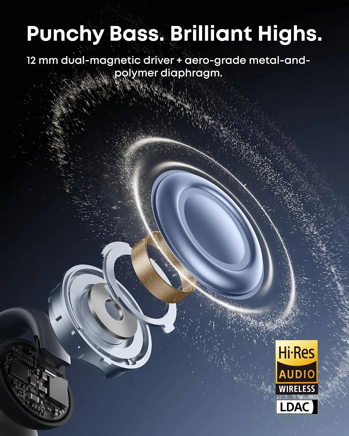 Anker Soundcore AeroClip 2 Draadloze Open-Ear Oordopjes met Clip-on Design Zwart afbeelding 6