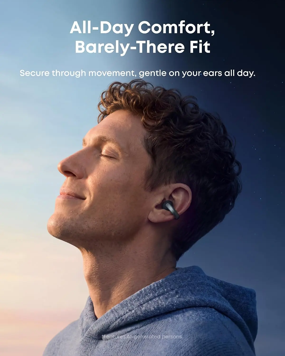 Anker Soundcore AeroClip 2 Draadloze Open-Ear Oordopjes met Clip-on Design Zwart afbeelding 5