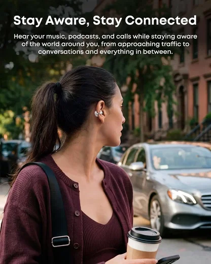 Anker Soundcore AeroClip 2 Draadloze Open-Ear Oordopjes met Clip-on Design Wit afbeelding 9