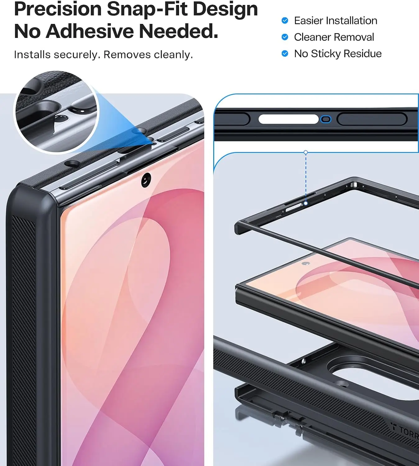 TORRAS Ostand Spin Samsung Galaxy Z Fold 8 Ultra Hoesje 360° MagSafe Stand Zwart afbeelding 9