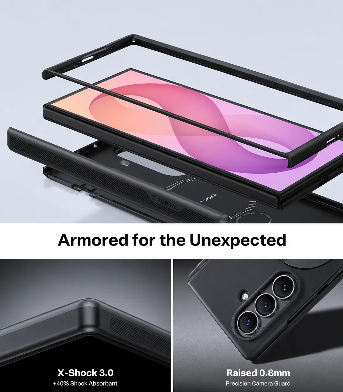 TORRAS Ostand Spin Samsung Galaxy Z Fold 8 Ultra Hoesje 360° MagSafe Stand Zwart afbeelding 6