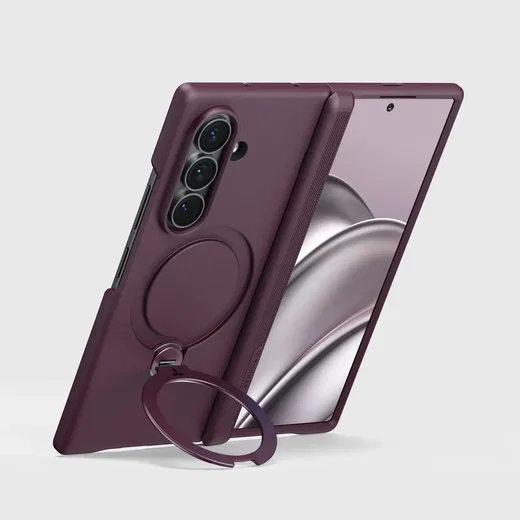 TORRAS Ostand Spin Samsung Galaxy Z Fold 8 Ultra Hoesje 360° MagSafe Stand Paars afbeelding 3