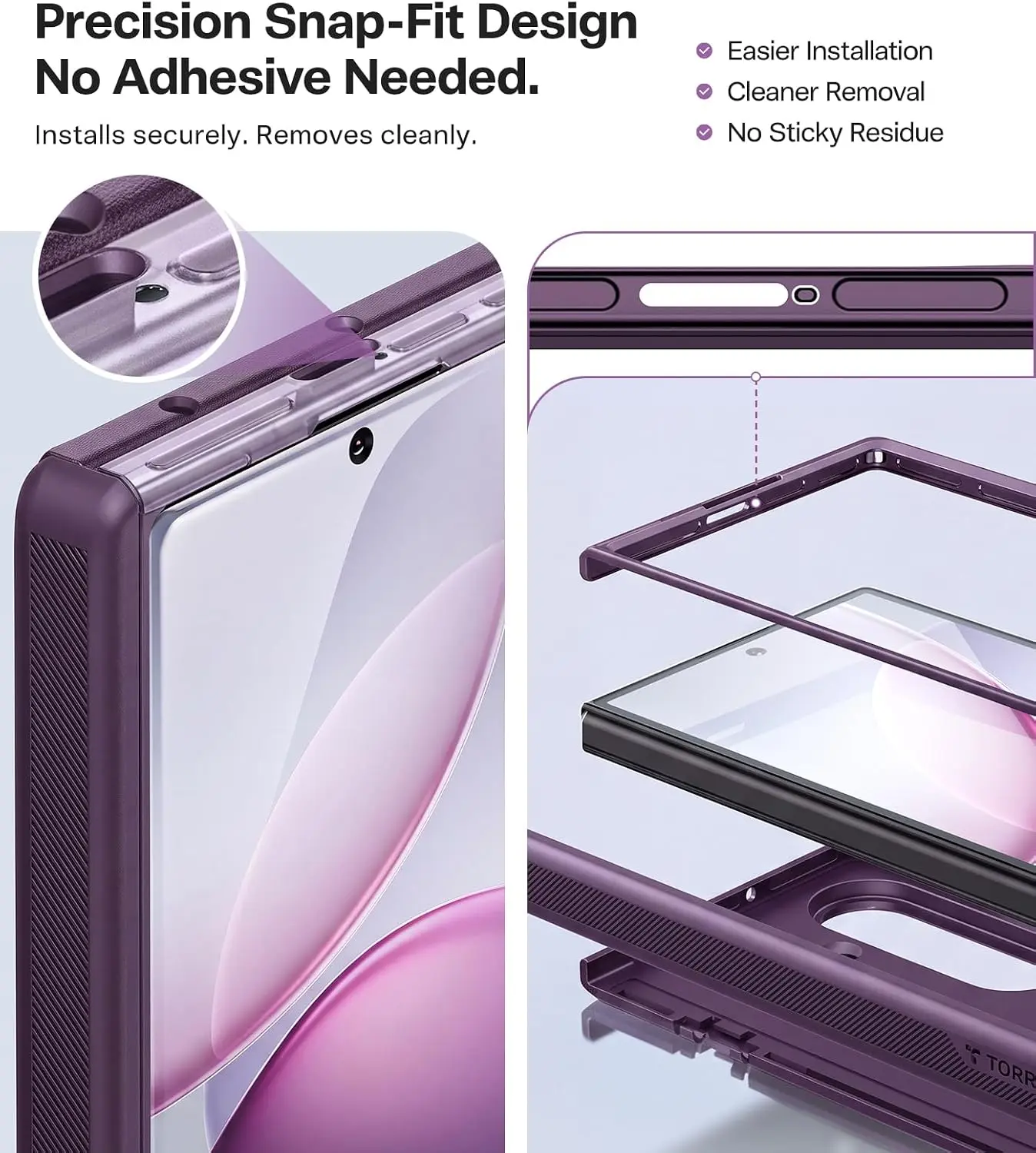 TORRAS Ostand Spin Samsung Galaxy Z Fold 8 Ultra Hoesje 360° MagSafe Stand Paars afbeelding 11