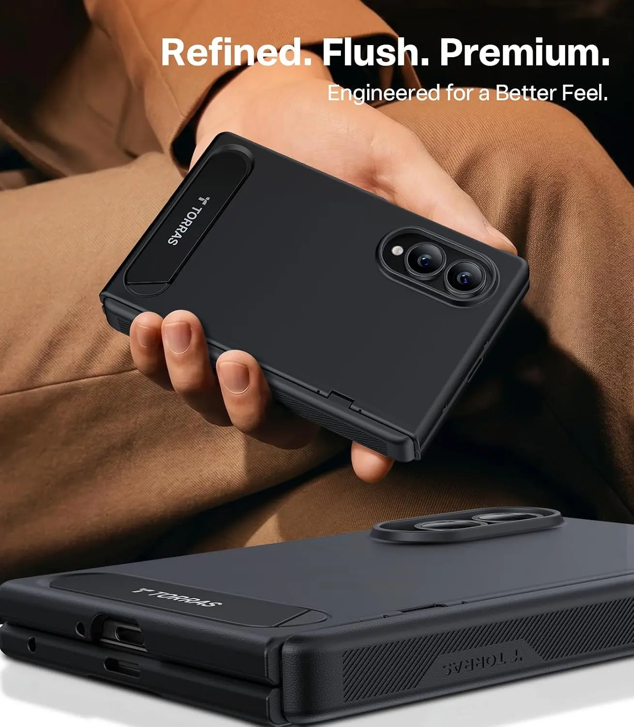 TORRAS Ostand L1 Guardian Magnetic Hoesje Samsung Galaxy Z Fold 8 Zwart afbeelding 7