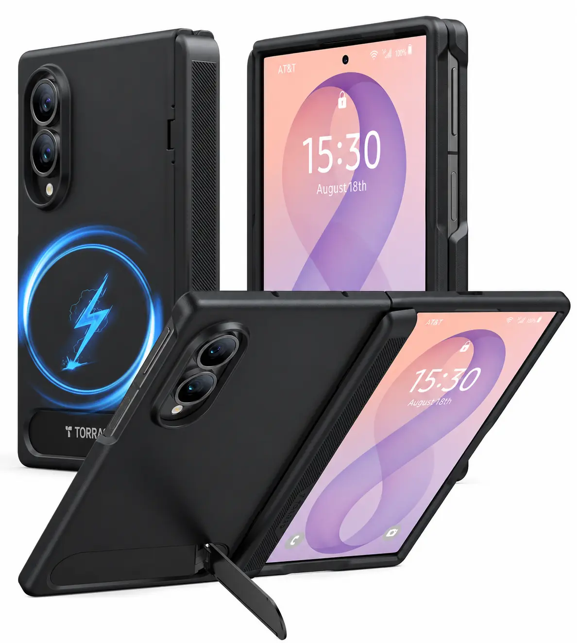 TORRAS Ostand L1 Guardian Magnetic Hoesje Samsung Galaxy Z Fold 8 Zwart afbeelding 1