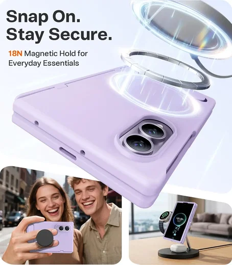 TORRAS Ostand L1 Guardian Magnetic Hoesje Samsung Galaxy Z Fold 8 Paars afbeelding 3