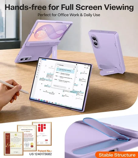 TORRAS Ostand L1 Guardian Magnetic Hoesje Samsung Galaxy Z Fold 8 Paars afbeelding 2