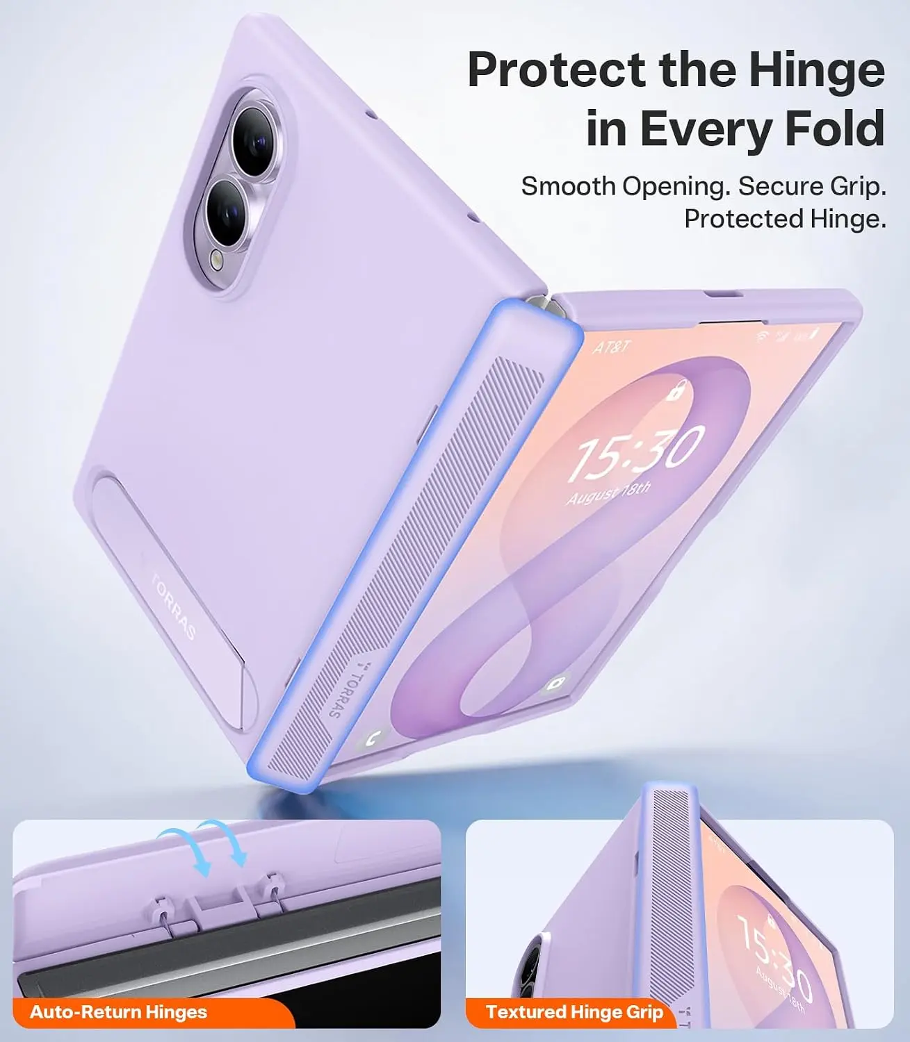 TORRAS Ostand L1 Guardian Magnetic Hoesje Samsung Galaxy Z Fold 8 Paars afbeelding 6