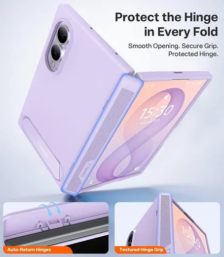 TORRAS Ostand L1 Guardian Magnetic Hoesje Samsung Galaxy Z Fold 8 Paars afbeelding 6