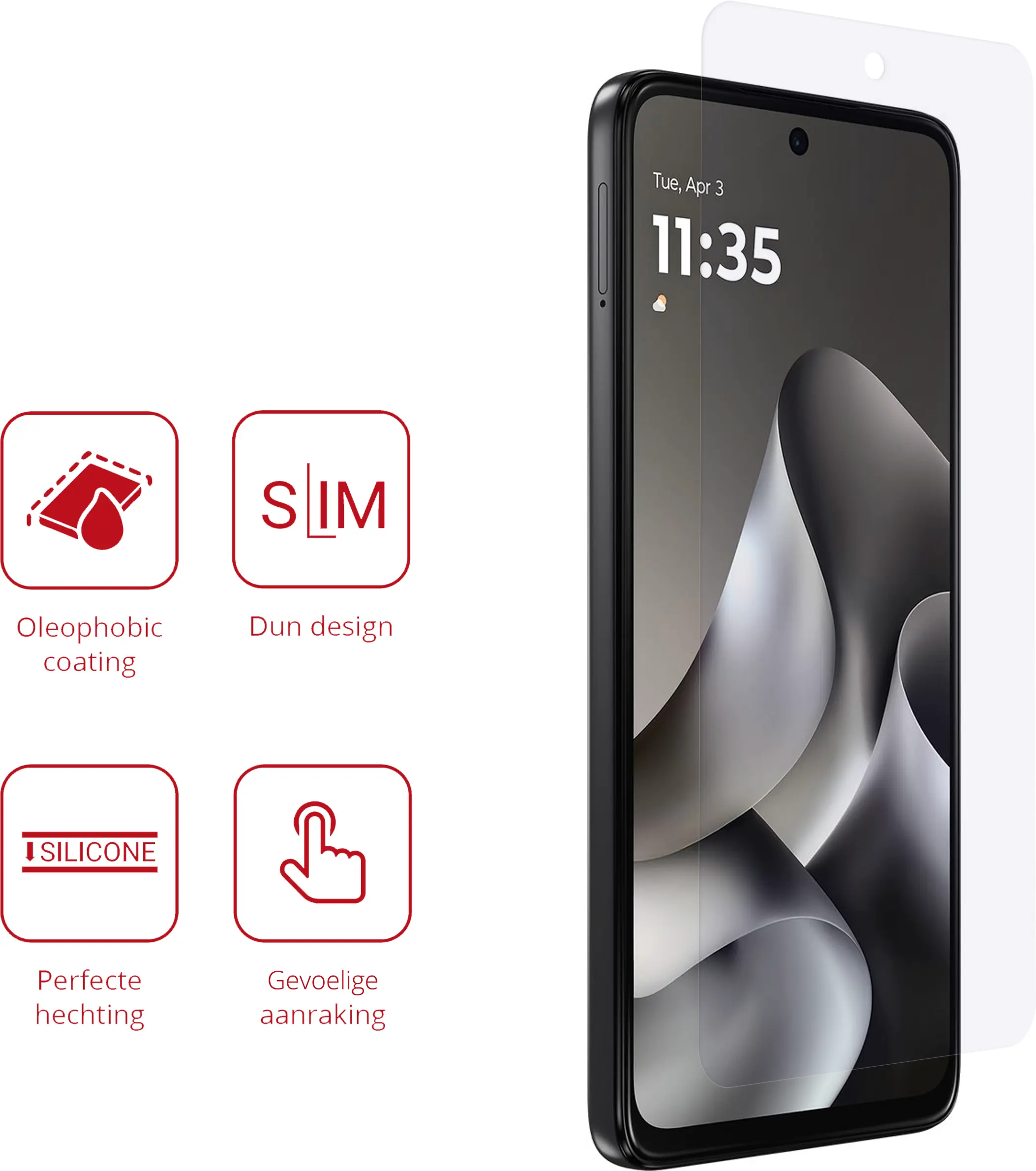 Rosso Motorola G47 Screen Protector Case Friendly Folie Duo Pack afbeelding 2
