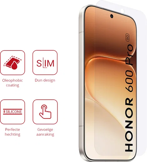 Rosso Honor 600 Pro  Screen Protector Case Friendly Folie Duo Pack afbeelding 2