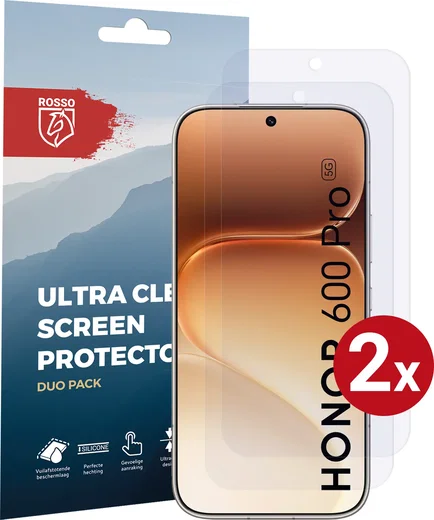 Rosso Honor 600 Pro  Screen Protector Case Friendly Folie Duo Pack afbeelding 1