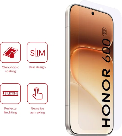 Rosso Honor 600 Screen Protector Case Friendly Folie Duo Pack afbeelding 2