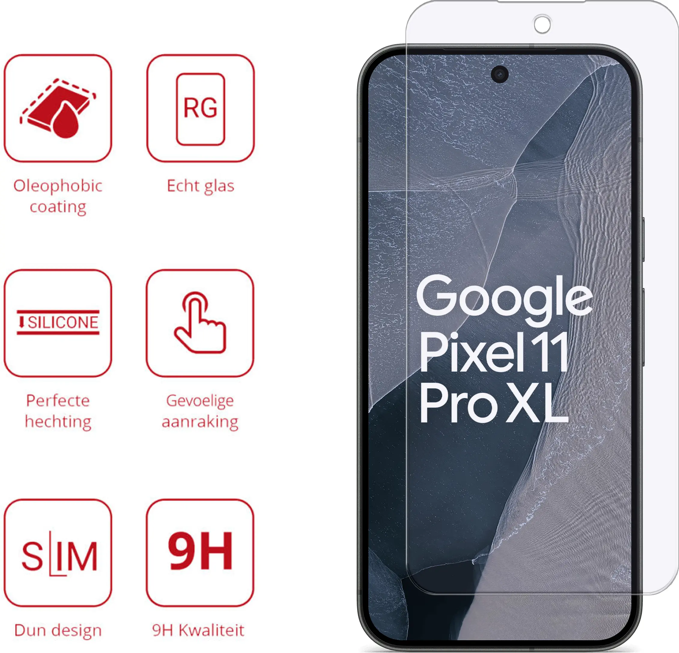 Rosso Google Pixel 11 Pro XL 9H Tempered Glass Screen Protector afbeelding 2