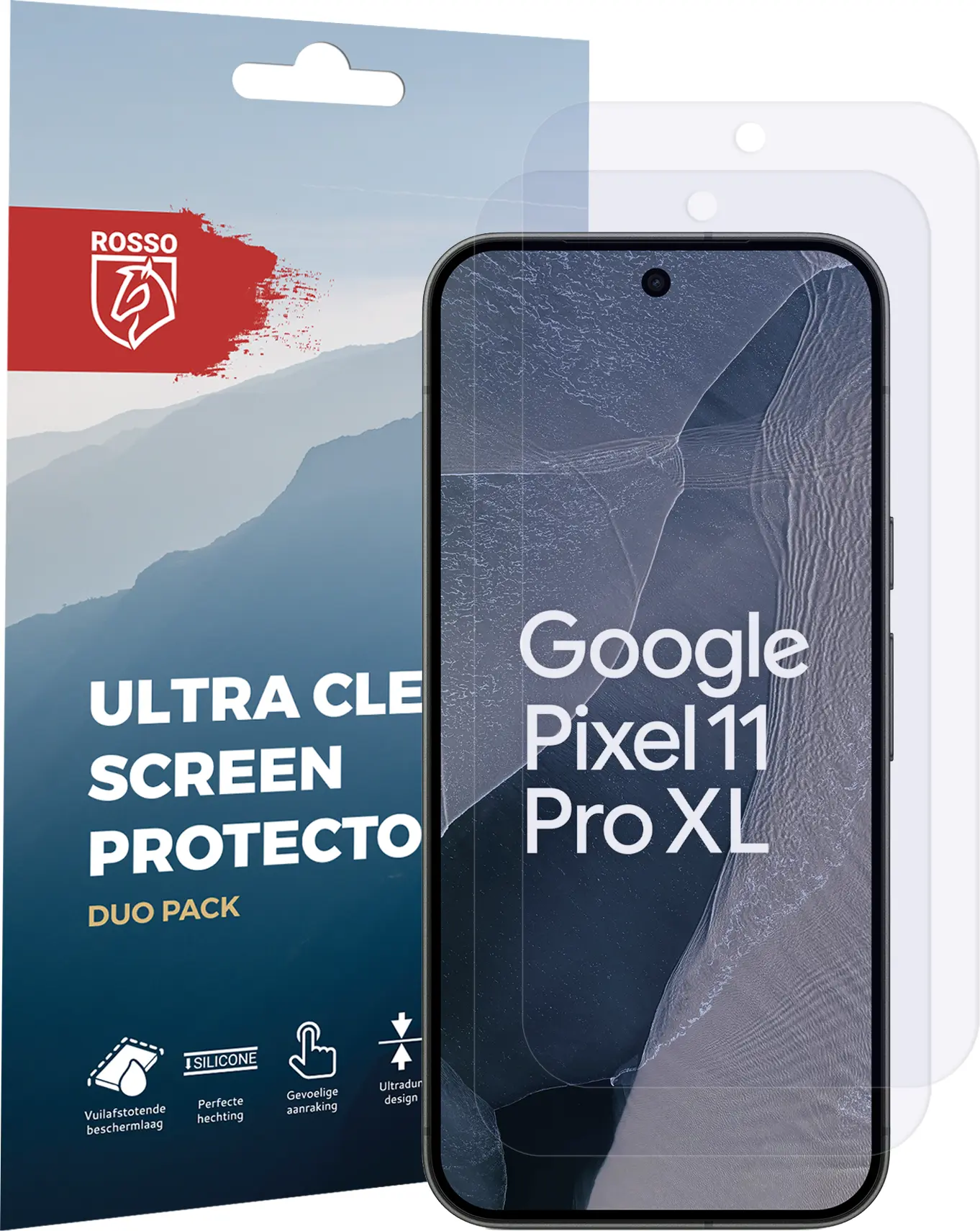 Rosso Google Pixel 11 Pro XL Screen Protector Case Friendly Folie Duo Pack afbeelding 8