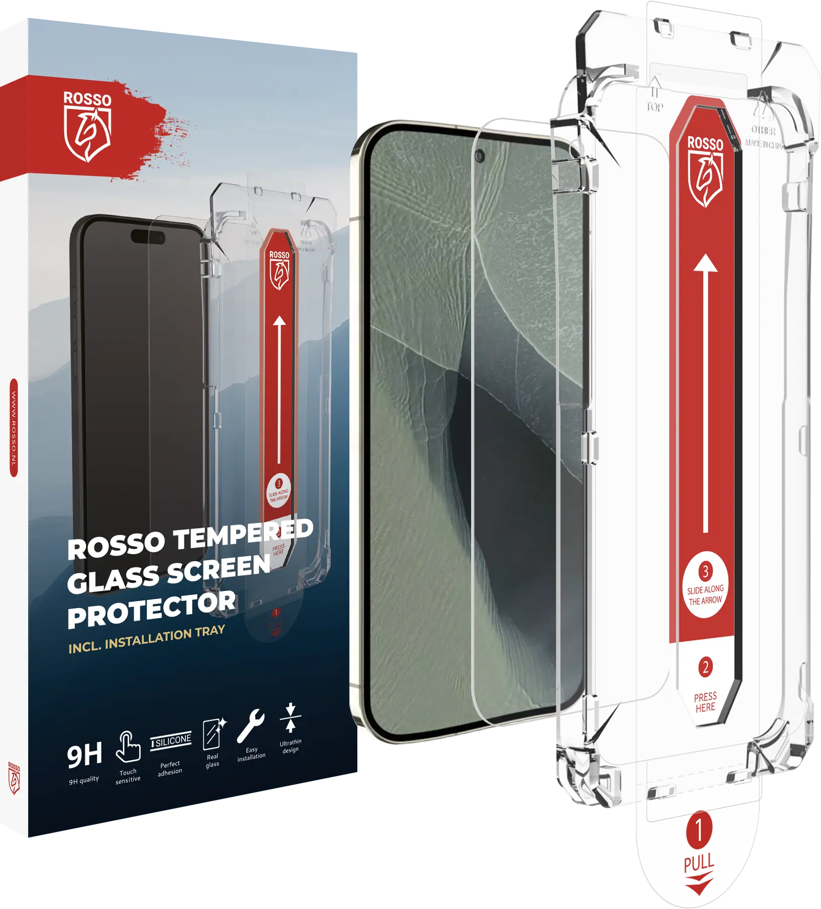 Rosso Google Pixel 11 Pro XL Tempered Glass met Installatietray Dust Removal afbeelding 1