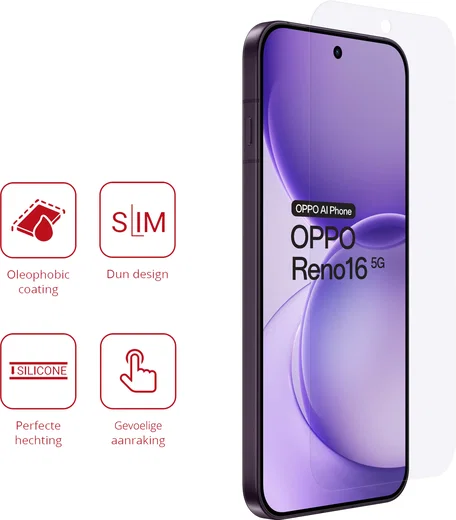 Rosso Oppo Reno 16 Screen Protector Case Friendly Folie Duo Pack afbeelding 2