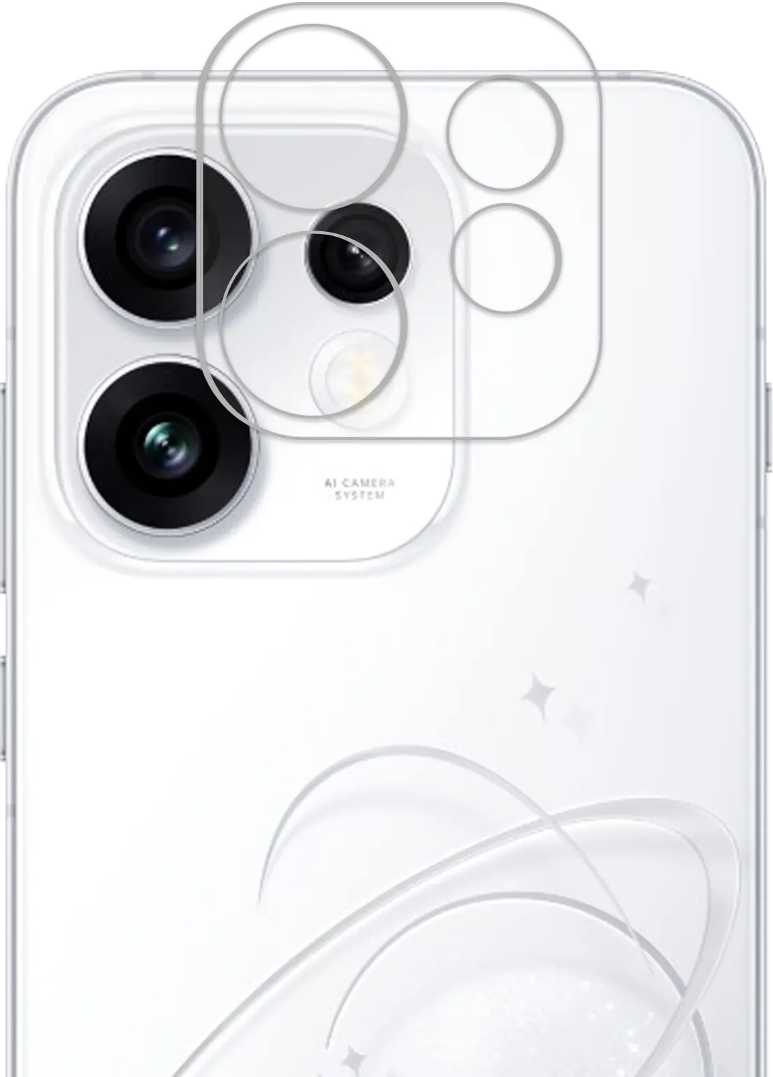 Rosso Oppo Reno 16 Camera Lens Protector Transparant afbeelding 2