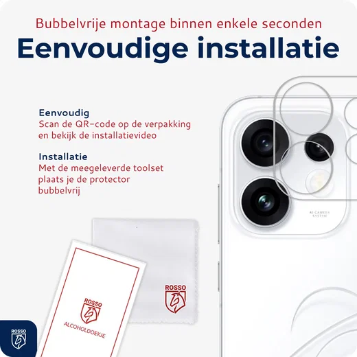Rosso Oppo Reno 16 Camera Lens Protector Transparant afbeelding 6