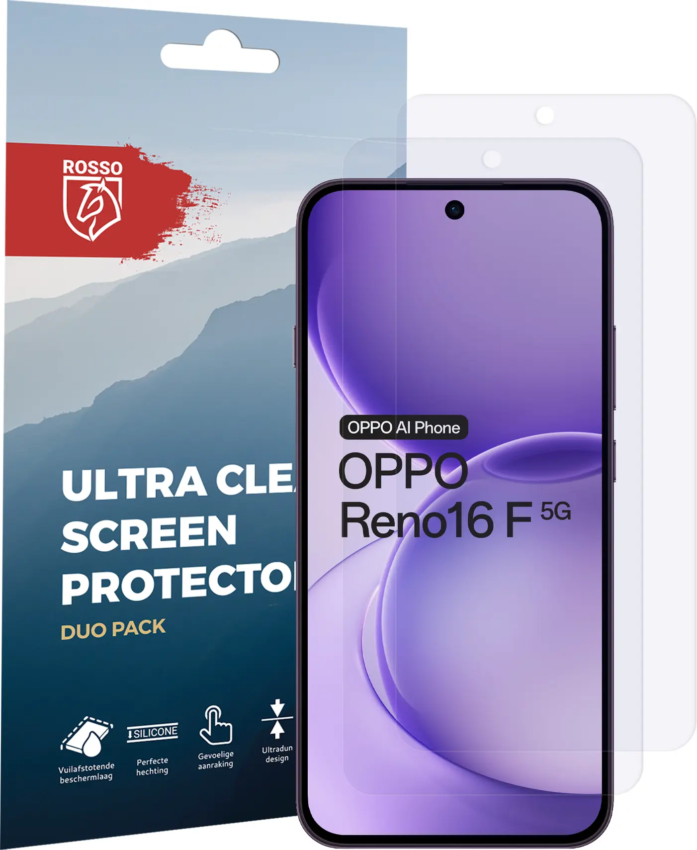 Rosso Oppo Reno 16 F Screen Protector Case Friendly Folie Duo Pack afbeelding 8