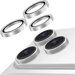 AVY Apple iPhone 18 Pro / 18 Pro Max Camera Lens Protector Rings Glitter Zilver afbeelding