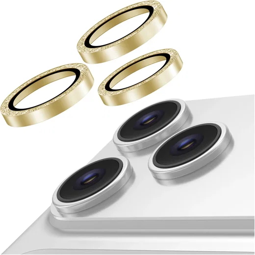 AVY Apple iPhone 18 Pro / 18 Pro Max Camera Lens Protector Rings Glitter Goud afbeelding 1