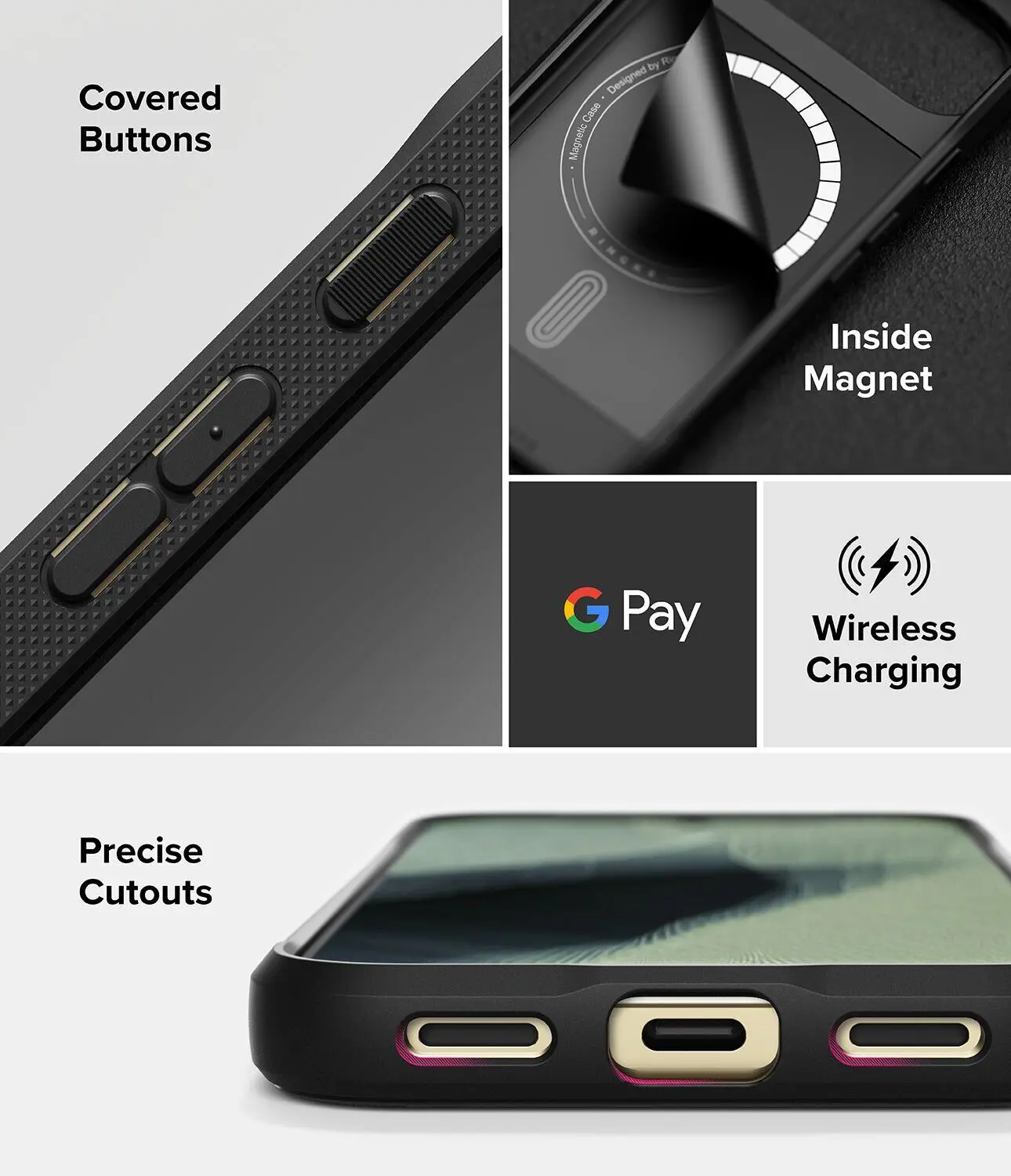 Ringke Onyx Magnetic Google Pixel 11 Pro Hoesje MagSafe Zwart afbeelding 14