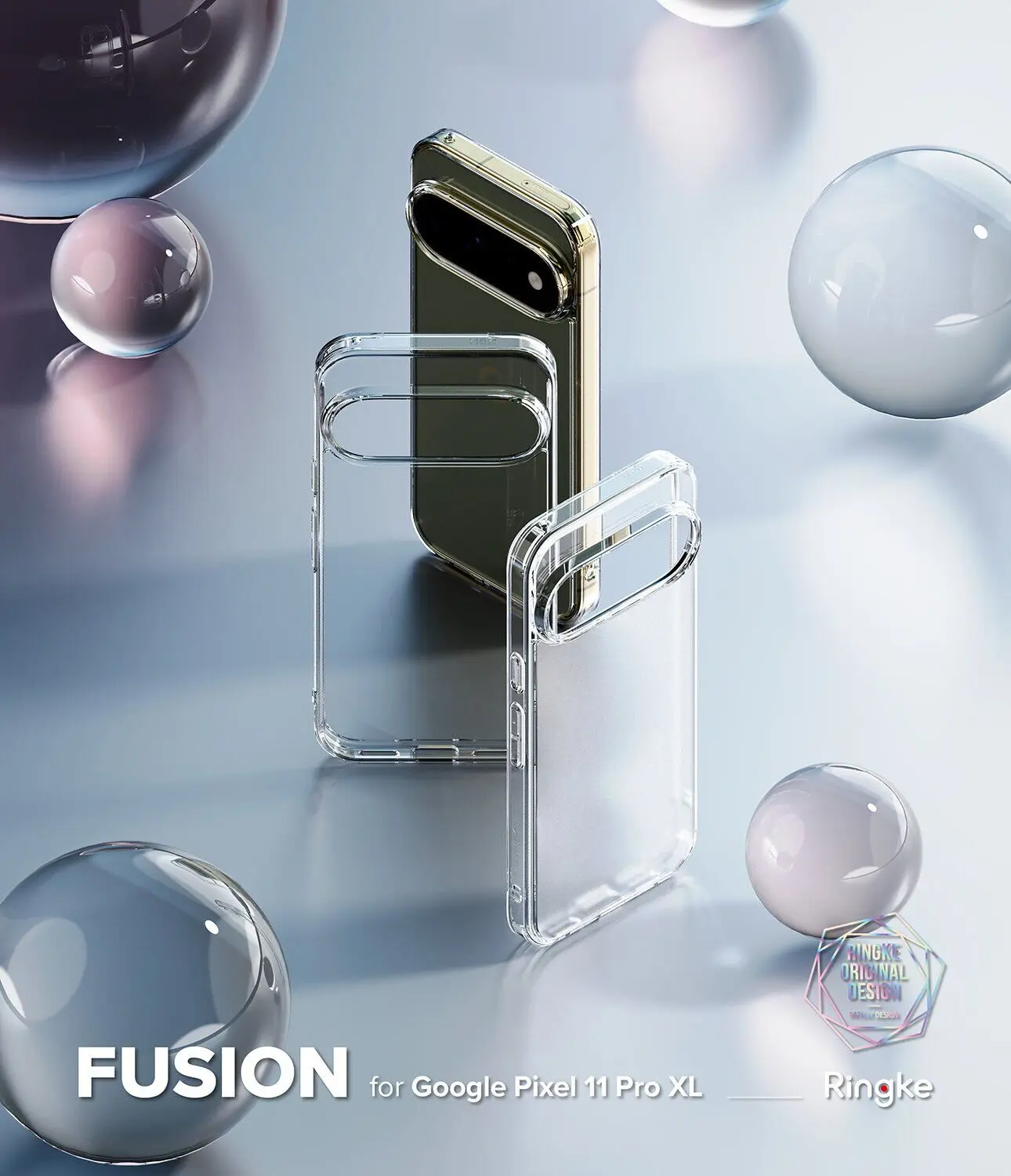 Ringke Fusion Google Pixel 11 Pro XL Hoesje Back Cover Matte Transparant afbeelding 2