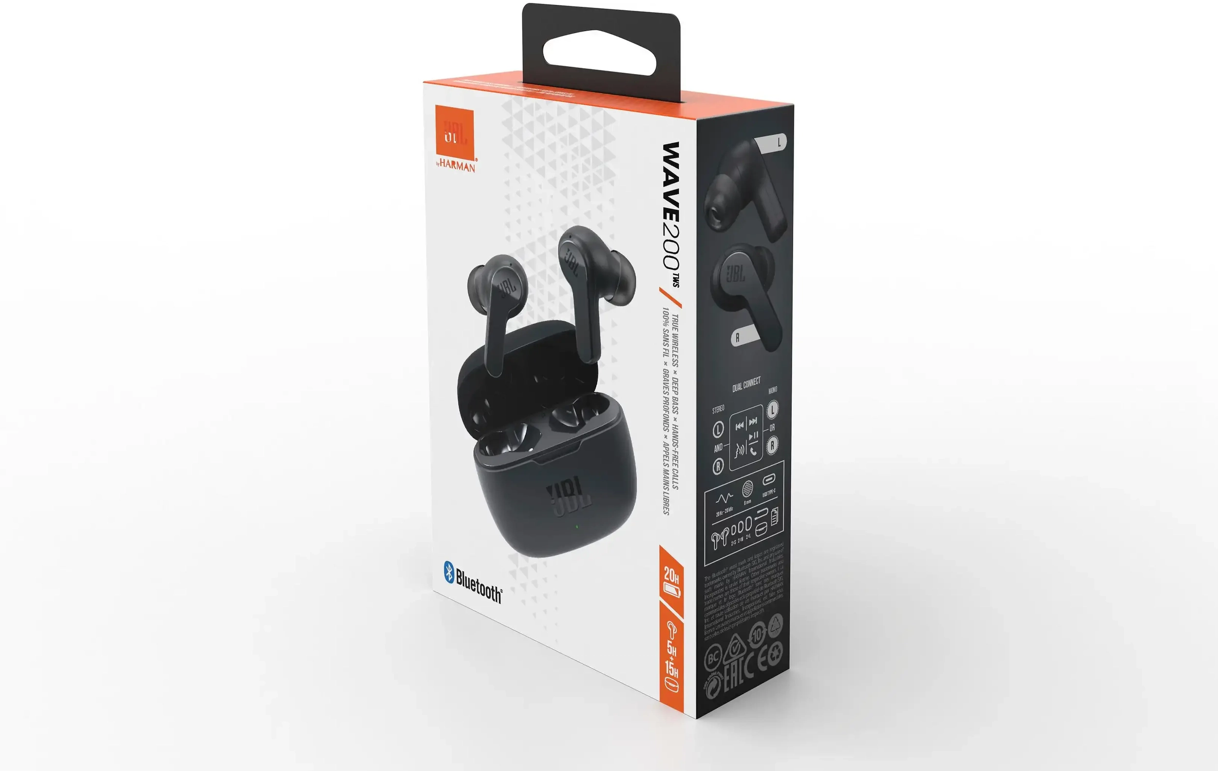 JBL Wave 200TWS Draadloze Oordopjes met Deep Bass 20 Uur Zwart afbeelding 8