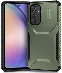 Samsung Galaxy A54 Hoesje Camera Slider Back Cover Schokbestendig Groen afbeelding