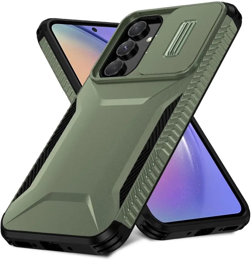 Samsung Galaxy A54 Hoesje Camera Slider Back Cover Schokbestendig Groen afbeelding 2