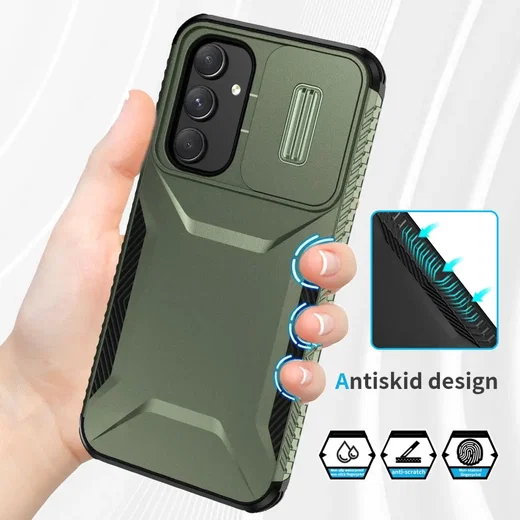 Samsung Galaxy A54 Hoesje Camera Slider Back Cover Schokbestendig Groen afbeelding 8