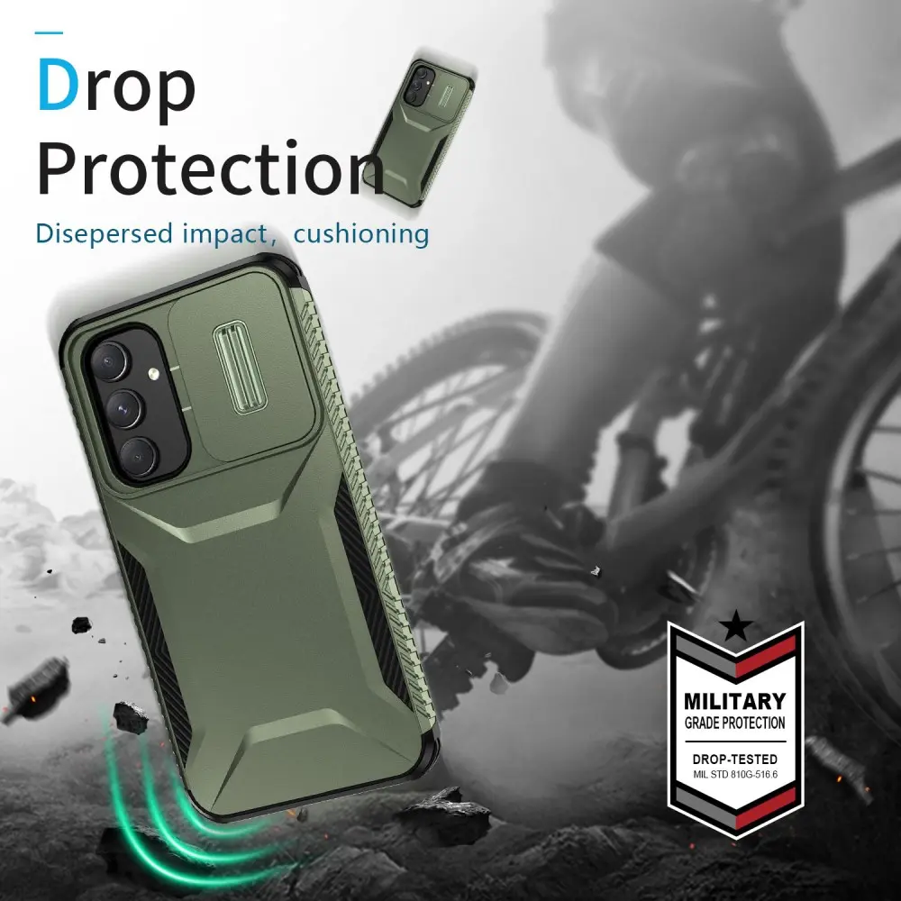 Samsung Galaxy A54 Hoesje Camera Slider Back Cover Schokbestendig Groen afbeelding 9