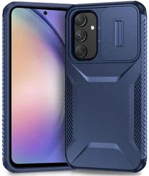 Samsung Galaxy A54 Hoesje Camera Slider Back Cover Schokbestendig Blauw afbeelding